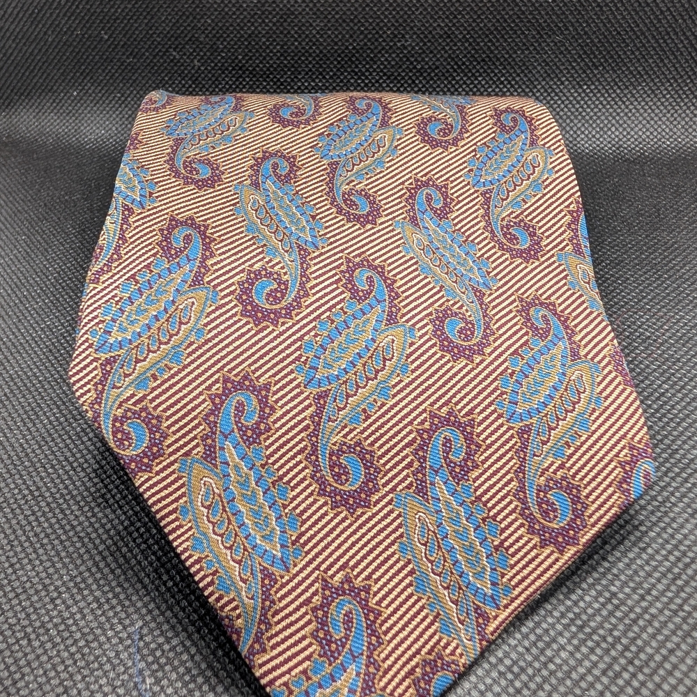 Vintage Giorgio Armani Paisley Tie in Blue and Brown